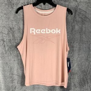 Reebok Shirt Womens Large Pink Tank Top Open Back Sleeveless Workout Athleisure